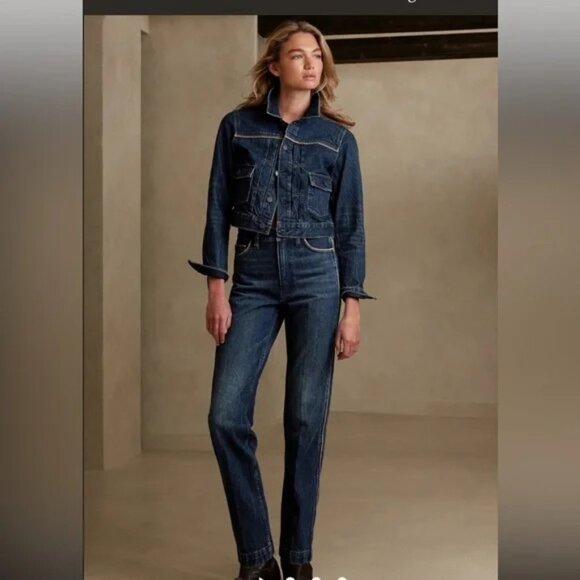 BANANA REPUBLIC THE ROPER VINTAGE STRAIGHT HIGH RISE JEANS SIZE 27 - Picture 1 of 6